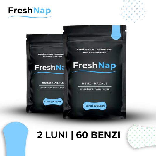 FreshNap | Benzi Nazale Anti Sforăit | 60 Benzi
