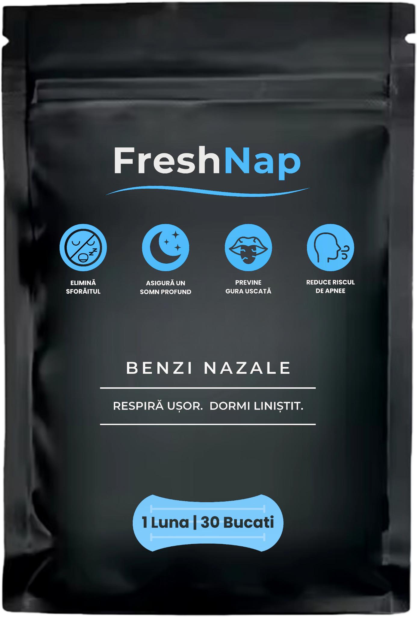 FreshNap | Benzi Nazale Anti-Sforăit | 30 BUC